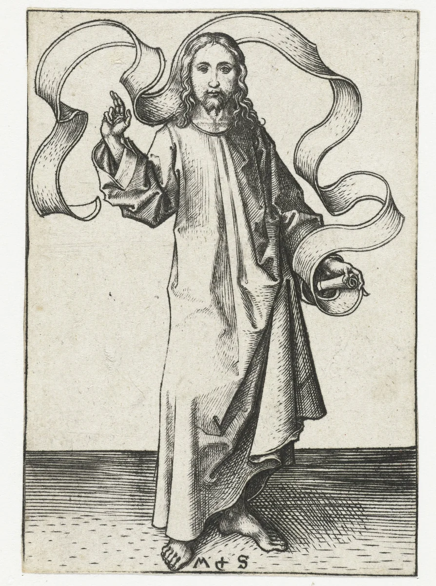 De zegenende Christus by Unknown, print, 1470-1491