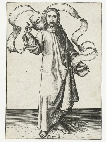 De zegenende Christus by Unknown, print, 1470-1491