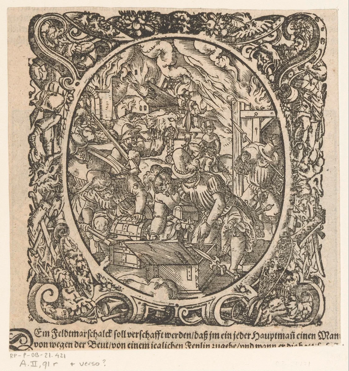 Plunderende soldaten by Jost Amman, print, 1573-1578