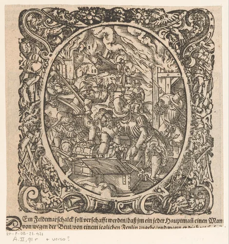 Plunderende soldaten by Jost Amman, print, 1573-1578