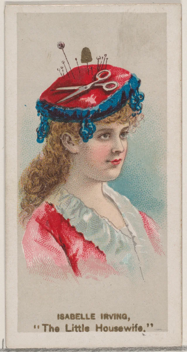 Isabelle Irving as "The Little Housewife," from the series Fancy Dress Ball Costumes (N73) for Duke brand cigarettes by W. Duke, Sons & Co., print, 1889