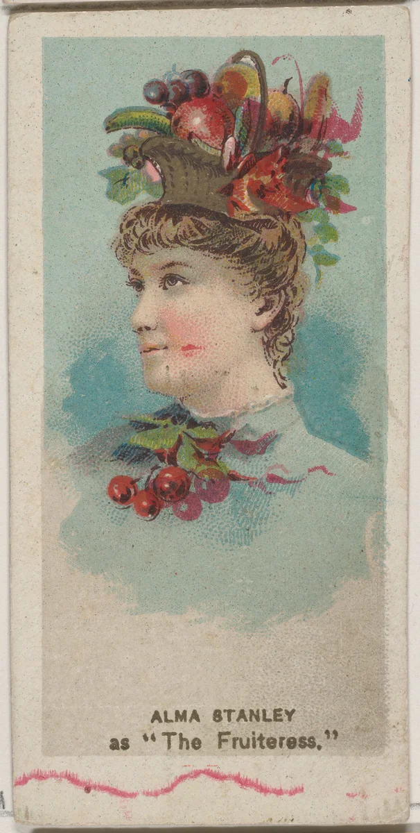 Alma Stanley as "The Fruiteress," from the series Fancy Dress Ball Costumes (N73) for Duke brand cigarettes by W. Duke, Sons & Co., print, 1889