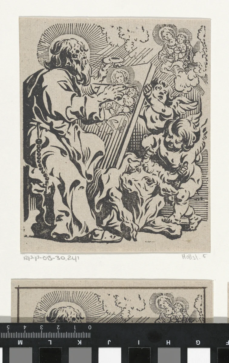 Lucas de evangelist by Antoine Sallaert, print, 1590-1650