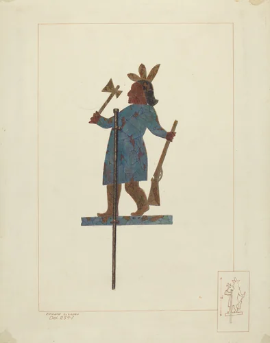 Indian Chief Weather Vane by Edward L. Loper, index of american design, 1938