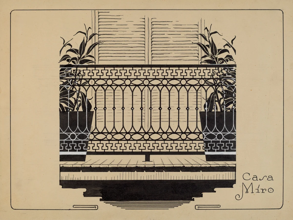 Cast Iron Balcony Rail by Thomas Byrne, index of american design, 1936