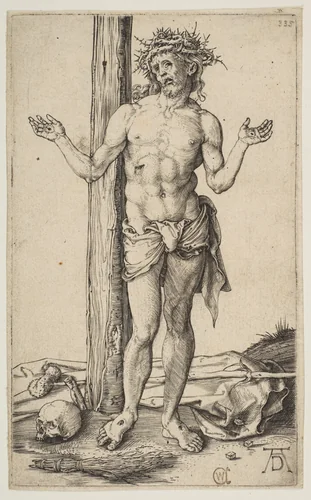 Man of Sorrows with Arms Outstretched by Albrecht Dürer, print, 1500