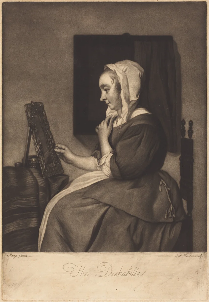 The Deshabille by James Watson; Gabriel Metsu, print, 1776