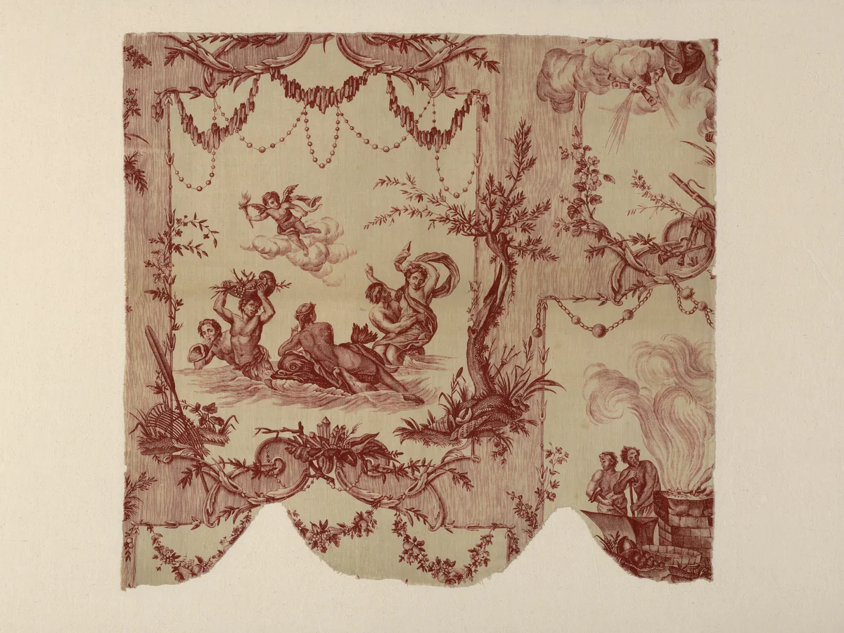 Les Quatre Éléments (The Four Elements) (Furnishing Fabric) by Jean Jacques Lagrenée le Jeune, textile, 1780-1790