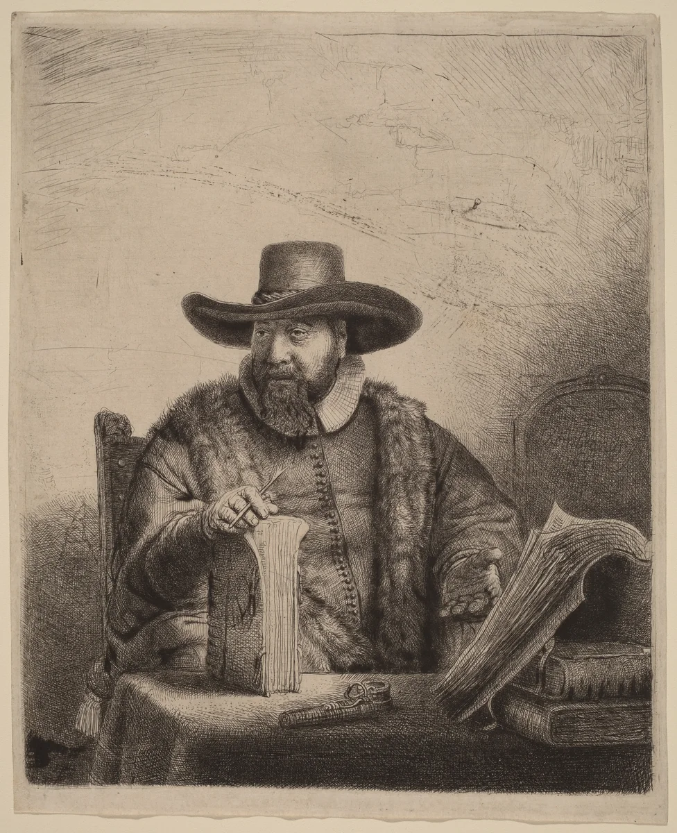 Cornelis Claesz Anslo by Rembrandt van Rijn, print, 1641