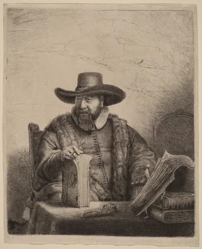 Cornelis Claesz Anslo by Rembrandt van Rijn, print, 1641