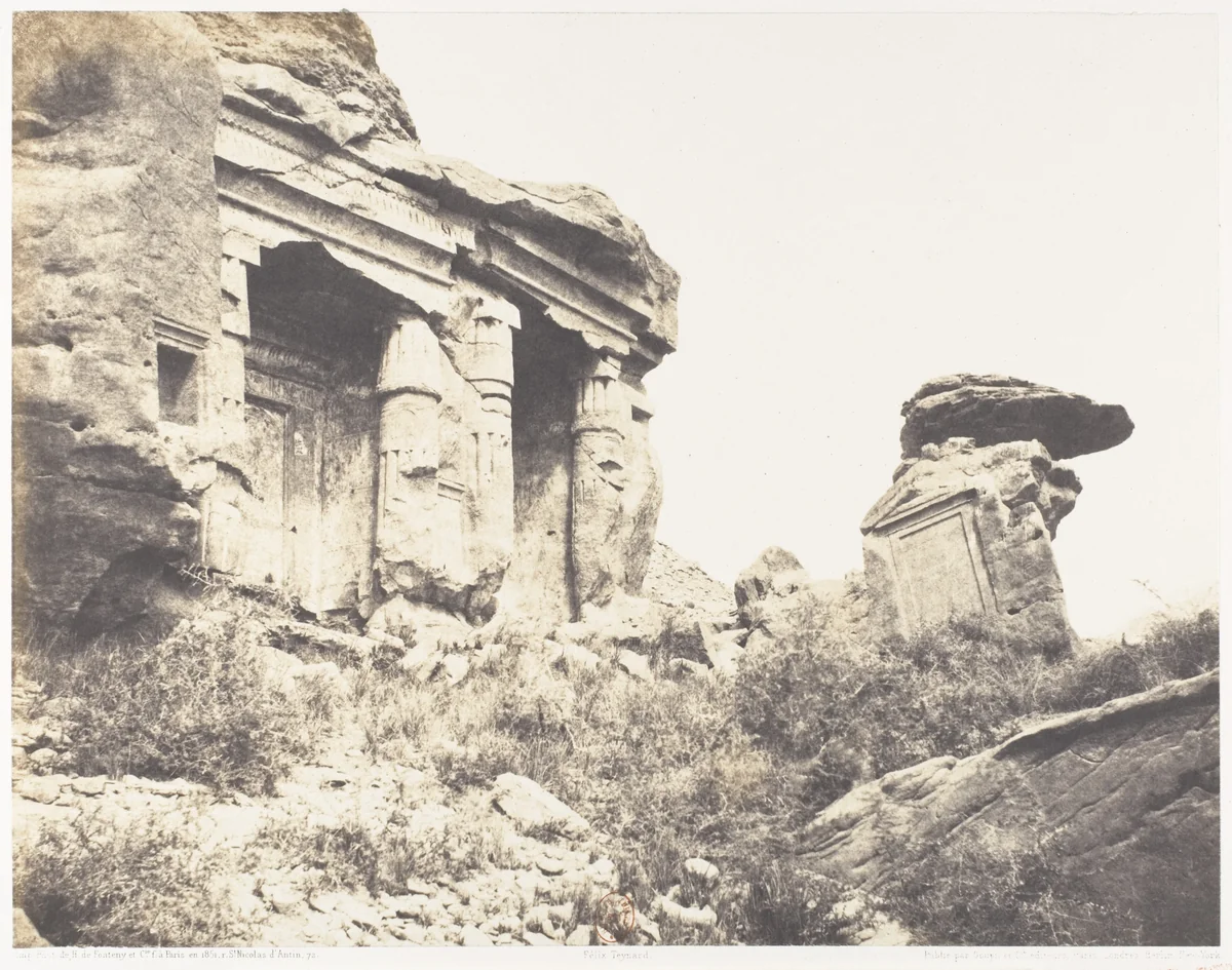 Djébel Selséleh (Silsilis), Steles Architecturales Taillées Dans les Carriéres by Félix Teynard, photograph, 1851-1852