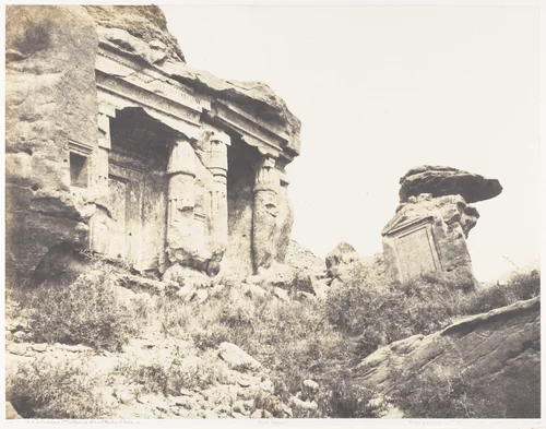 Djébel Selséleh (Silsilis), Steles Architecturales Taillées Dans les Carriéres by Félix Teynard, photograph, 1851-1852