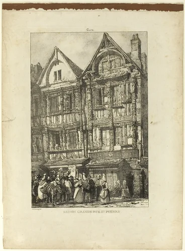 Maison Grande, Rue St. Pierre by Richard Parkes Bonington, print, 1822-1828