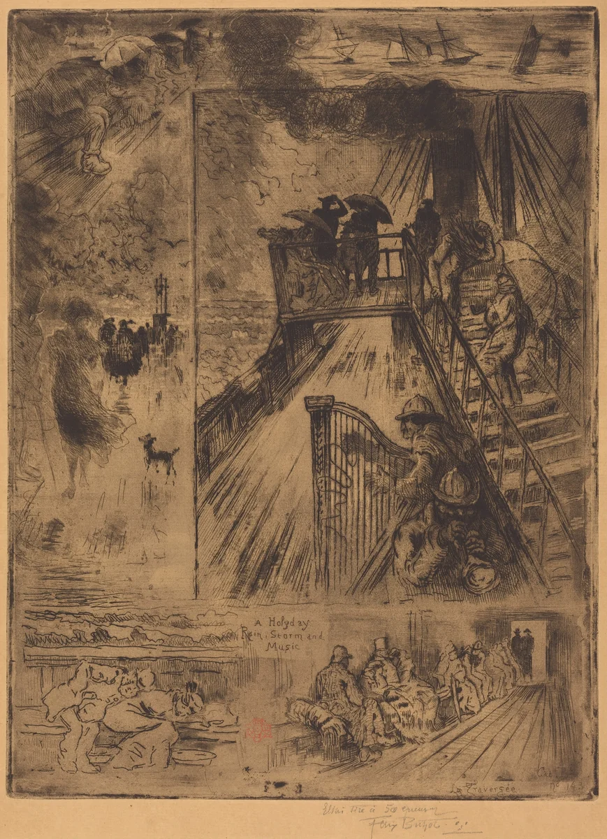 La Traversée (The Passage) by Félix-Hilaire Buhot, print, 1879-1885