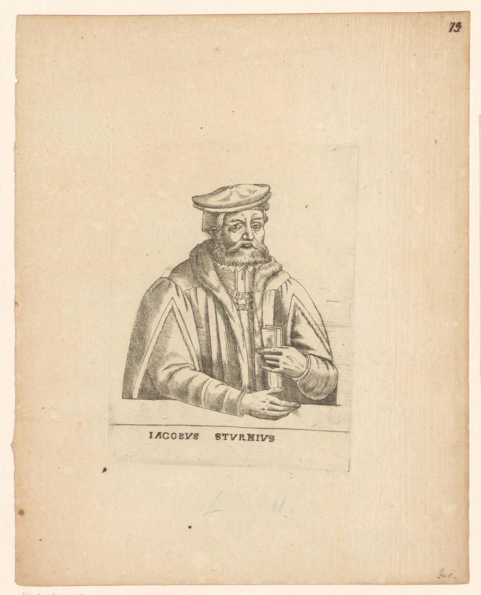 Portret van Jakob Sturm by anonymous, print, 1563-1642