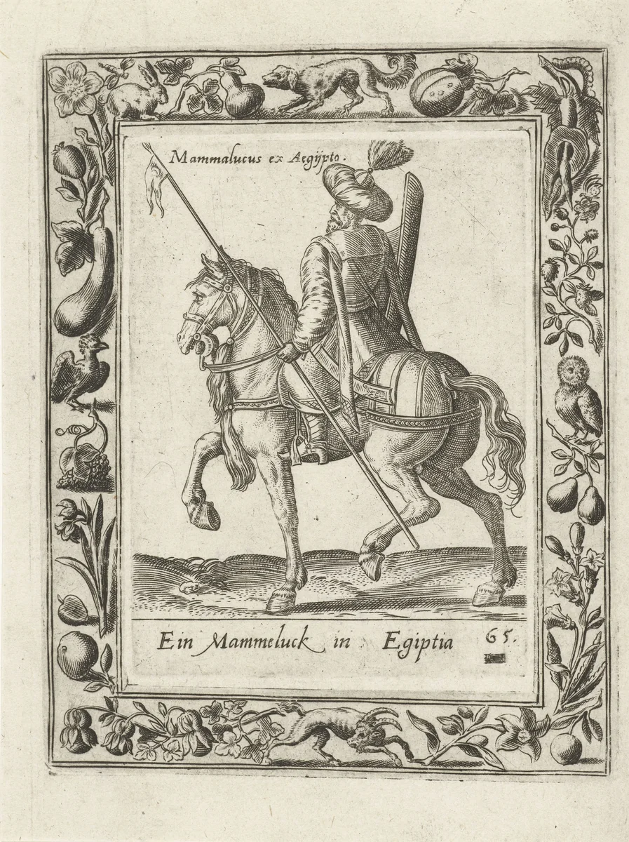 Mammeluk te paard by Unknown, print, 1577