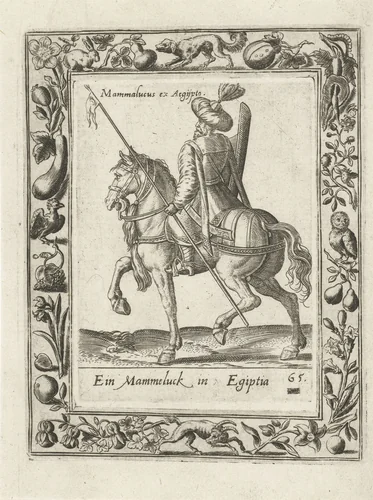 Mammeluk te paard by Unknown, print, 1577
