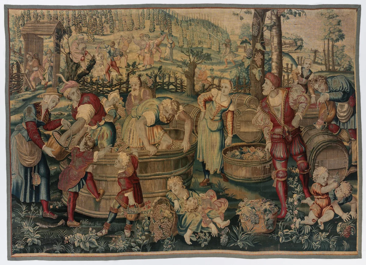 Autumn: Vintage Scene by Gobelins Manufactory, textile, 1530-1699