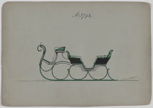 Design for 4 Seat Sleigh, no. 3742 by Brewster & Co., drawing, 1882