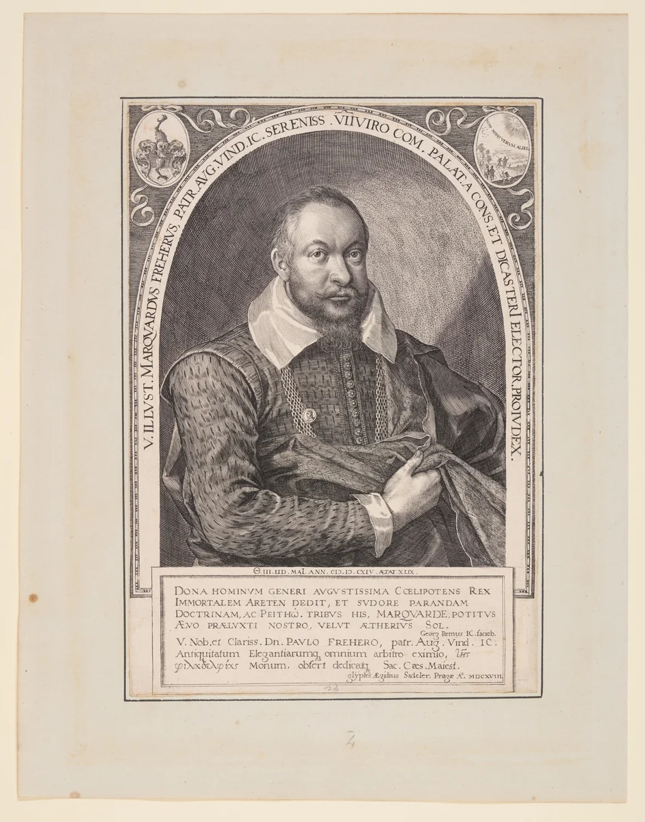 Marquard Freher, Diplomat, Historian, and Jurist by Aegidius Sadeler, print, 1618