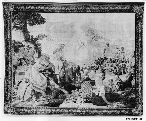 The Vintage from The Story of Daphnis and Chloe by Etienne Jeaurat, textile, 1741-1754