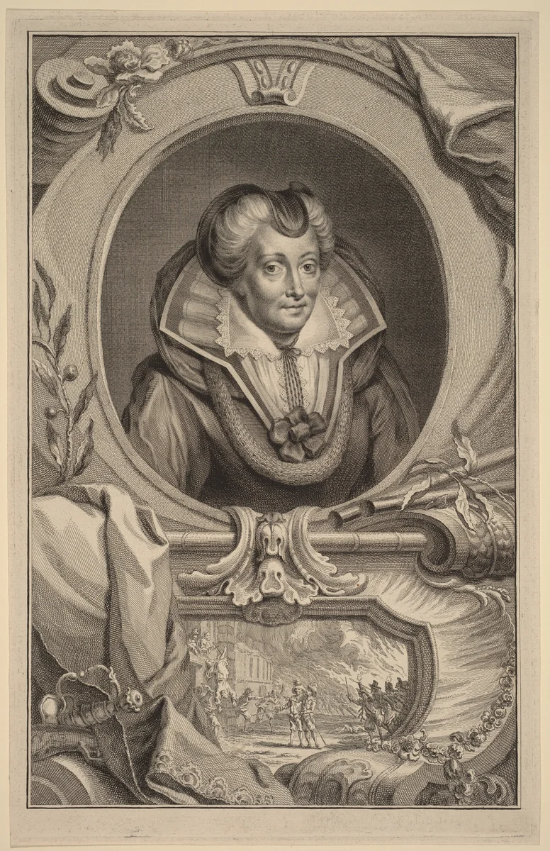 Louise de Coligny by Jacobus Houbraken, print, 1698-1780