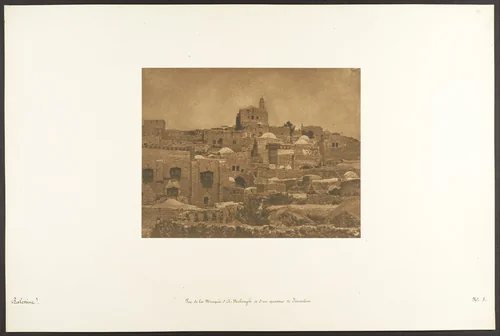 Vue de la Mosquée d'El-Melouyeh et d'un quartier de Jérusalem by Maxime Du Camp, photograph, 1850