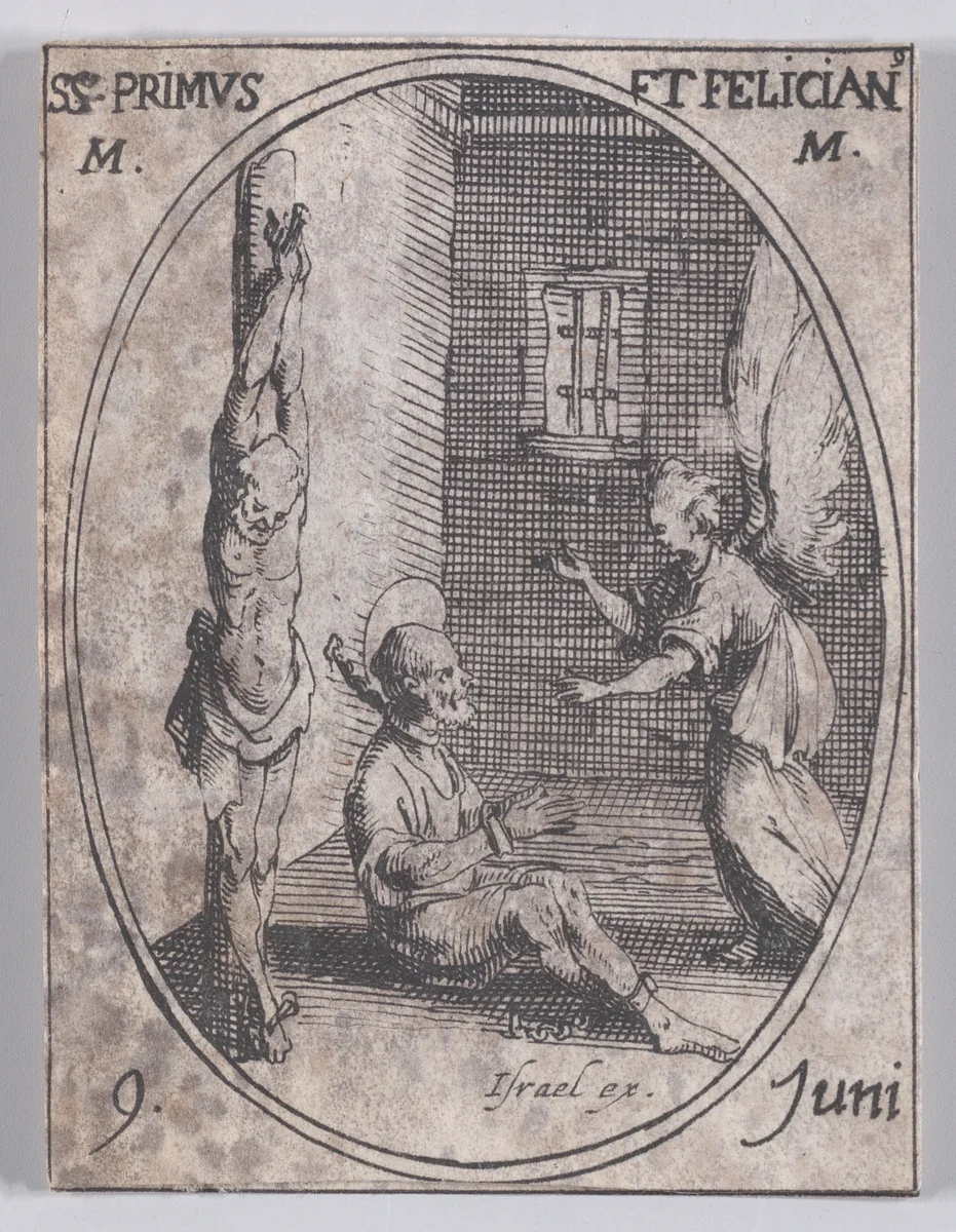 S. Prime et S. Félicien, martyrs (St. Primus and St. Felician, Martyrs), June 9th, from "Les Images De Tous Les Saincts et Saintes de L'Année" (Images of All of the Saints and Religious Events of the Year) by Jacques Callot, print, 1636