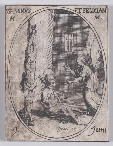 S. Prime et S. Félicien, martyrs (St. Primus and St. Felician, Martyrs), June 9th, from "Les Images De Tous Les Saincts et Saintes de L'Année" (Images of All of the Saints and Religious Events of the Year) by Jacques Callot, print, 1636