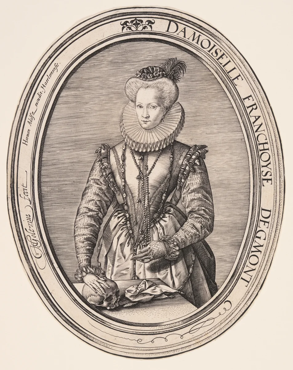 Françoise van Egmond by Hendrick Goltzius, print, 1580