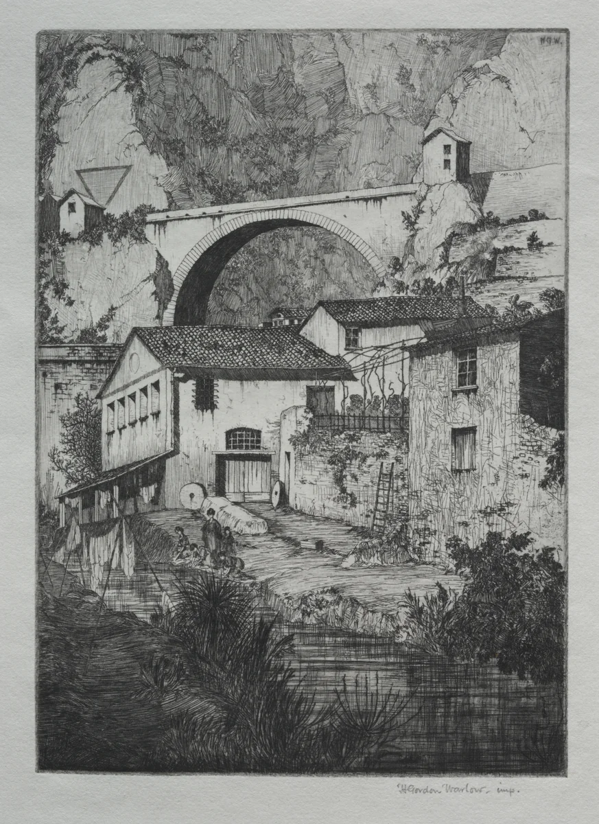 Pont St. Louis, Manton by Herbert Gordon Warlow, print