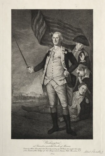 George Washington at Princeton by Albert Rosenthal, print, 1898
