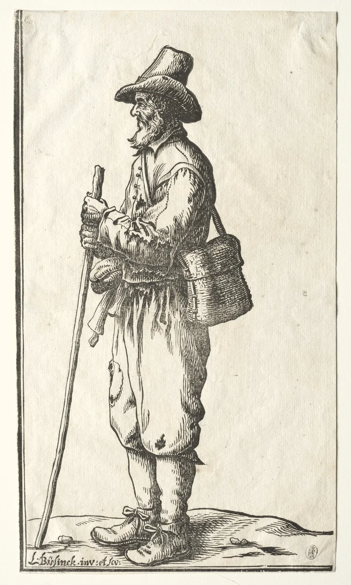 Beggar in Profile Toward Left by Ludolph Büsinck, print