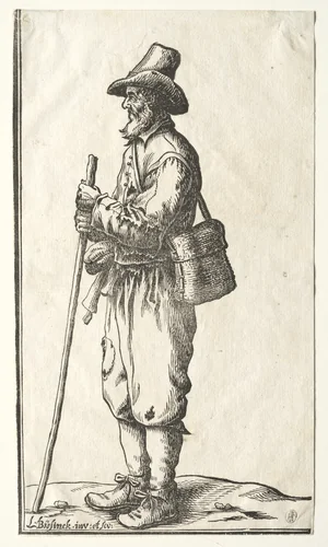 Beggar in Profile Toward Left by Ludolph Büsinck, print