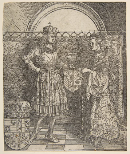 The Betrothal of Mary of Burgundy from the Triumphal Arch of Emperor Maximilian I by Albrecht Dürer, print, 1515