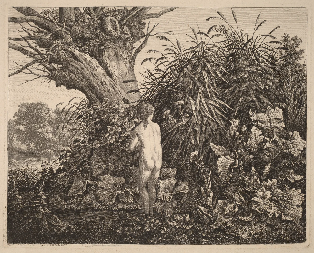 Bathing Maiden by Carl Wilhelm Kolbe, print, 1796-1800