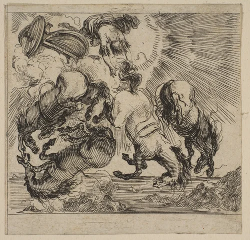 Phaeton, from 'Game of Mythology' (Jeu de la Mythologie) by Stefano della Bella, print, 1644