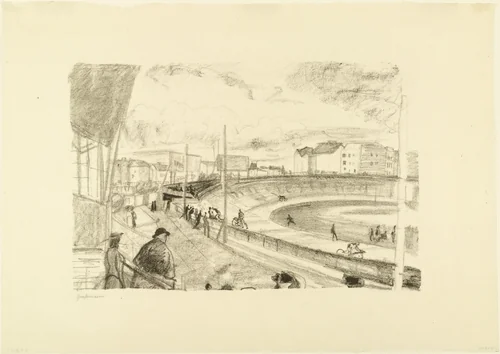 Velodrome (Radrennbahn) for the portfolio Around Berlin (Um Berlin) by Rudolf Grossmann, print, 1912