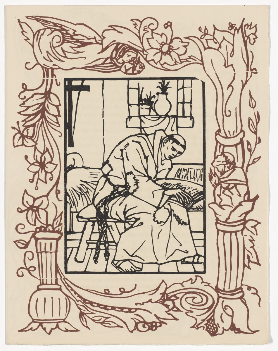 Plate (page 393) from Les Petites Fleurs de St. François (The Little Flowers of St. Francis) by Émile Bernard, illustrated book, 1928