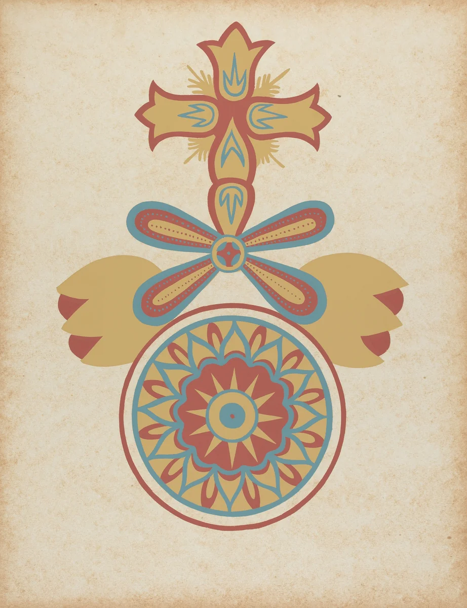 Santa Barbara Mission Doorway Design from the portfolio "Decorative Art of Spanish California" by American 20th Century, index of american design, 1935-1942