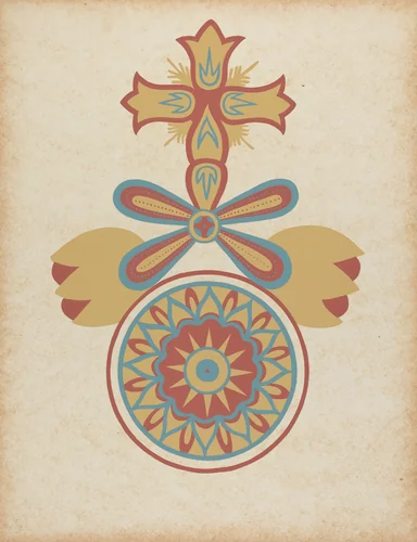 Santa Barbara Mission Doorway Design from the portfolio "Decorative Art of Spanish California" by American 20th Century, index of american design, 1935-1942