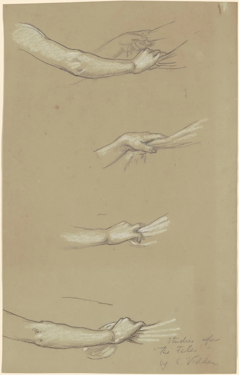 Study for "The Fates Gathering in the Stars" by Elihu Vedder, drawing, 1879-1887