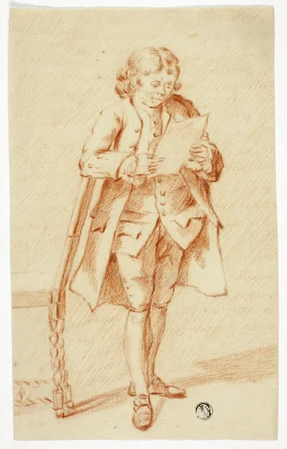Standing Man Reading a Letter by Unknown Artist, drawing, 1700-1799