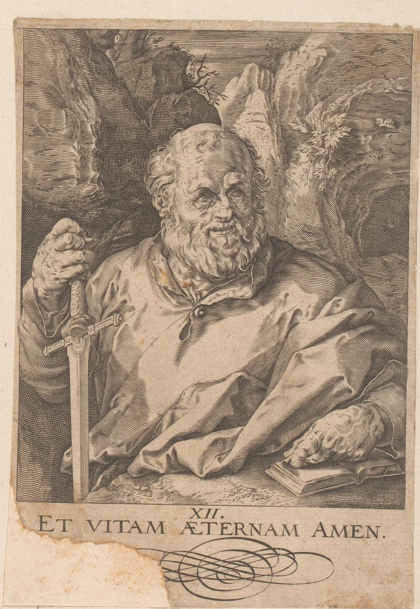 Apostel Matthias by Jacques Granthomme, print, 1588-1622