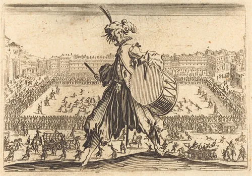 Piazza Santa Croce, Florence by Jacques Callot, print, 1622