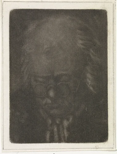 Hoofd van een oude man met bril by Anthonie van den Bos, print, 1778-1838