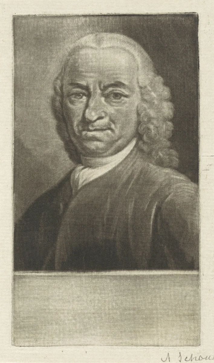 Portret van en man, mogelijk Gerrit Kuipers by Aert Schouman, print, 1750-1792