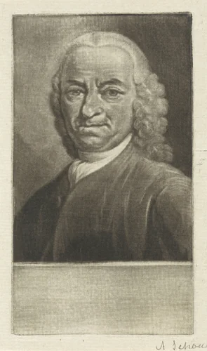 Portret van en man, mogelijk Gerrit Kuipers by Aert Schouman, print, 1750-1792