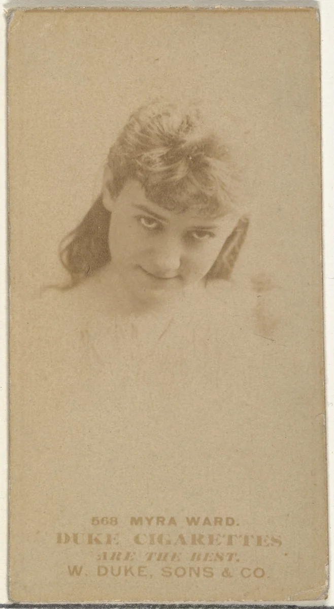 Card Number 568, Myra Ward, from the Actors and Actresses series (N145-7) issued by Duke Sons & Co. to promote Duke Cigarettes by W. Duke, Sons & Co., photograph, 1880-1889