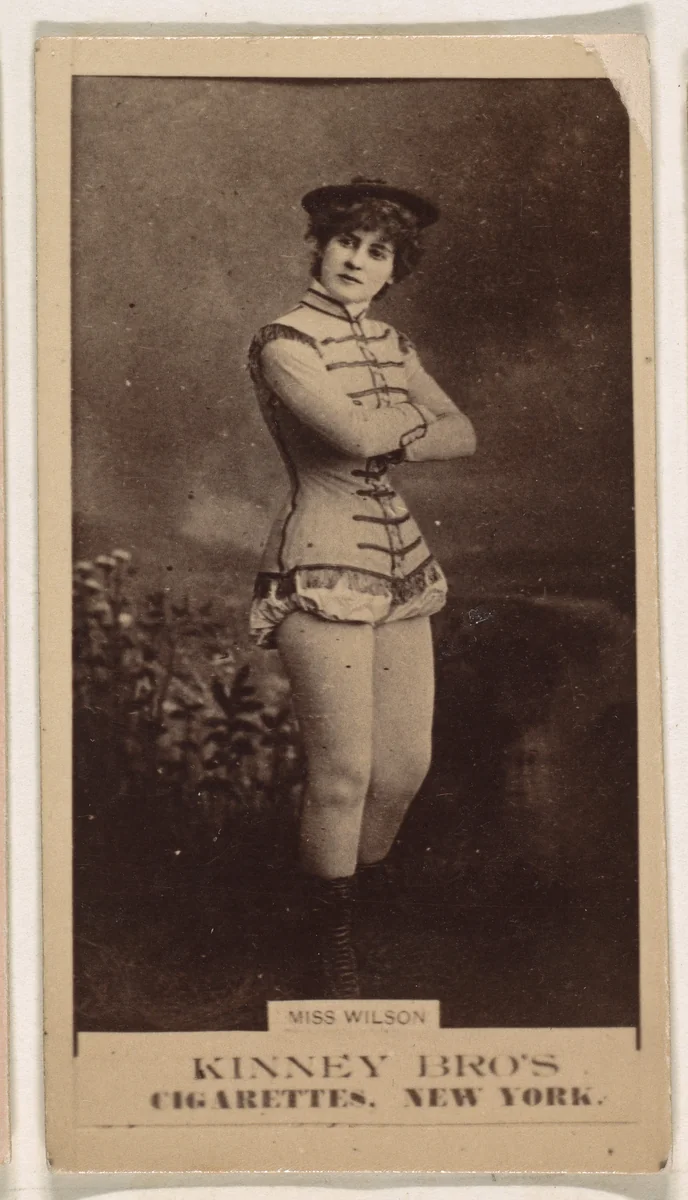 Miss Wilson, from the Actresses series (N245) issued by Kinney Brothers to promote Sweet Caporal Cigarettes by Kinney Brothers Tobacco Company, photograph, 1890